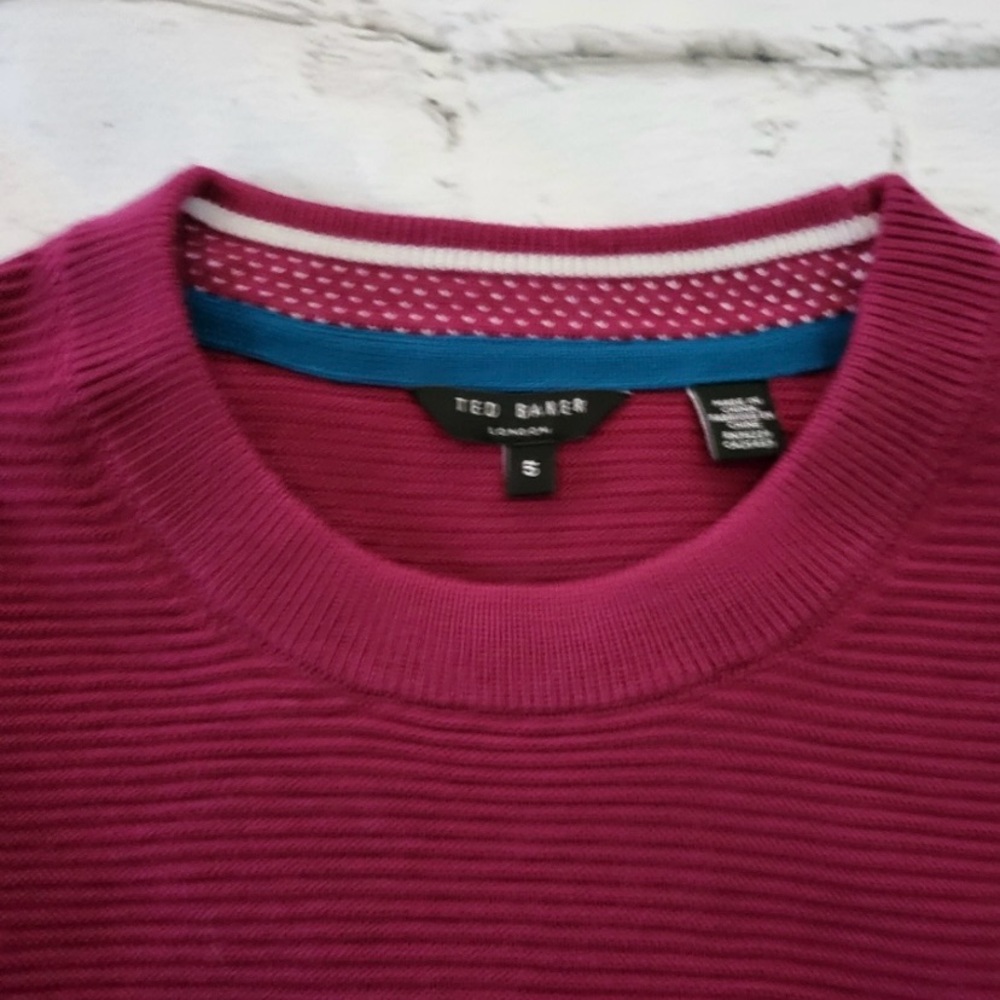 Ted Baker Rich Berry Ribbed Crewneck Sweater